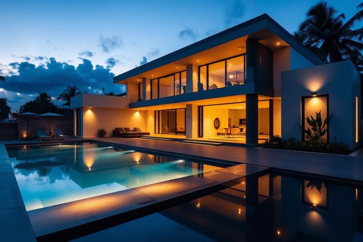 Residência contemporânea com vista permanente
